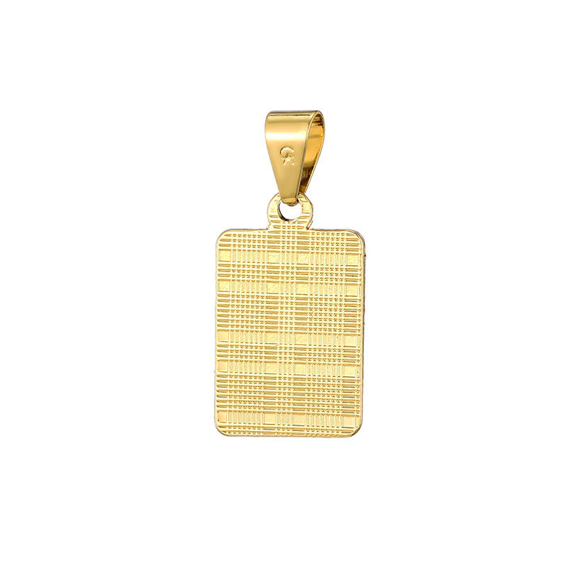 Cross Square Plate Religious Ornament 18K Gold-plated Pendant Wear-resistant Unisex