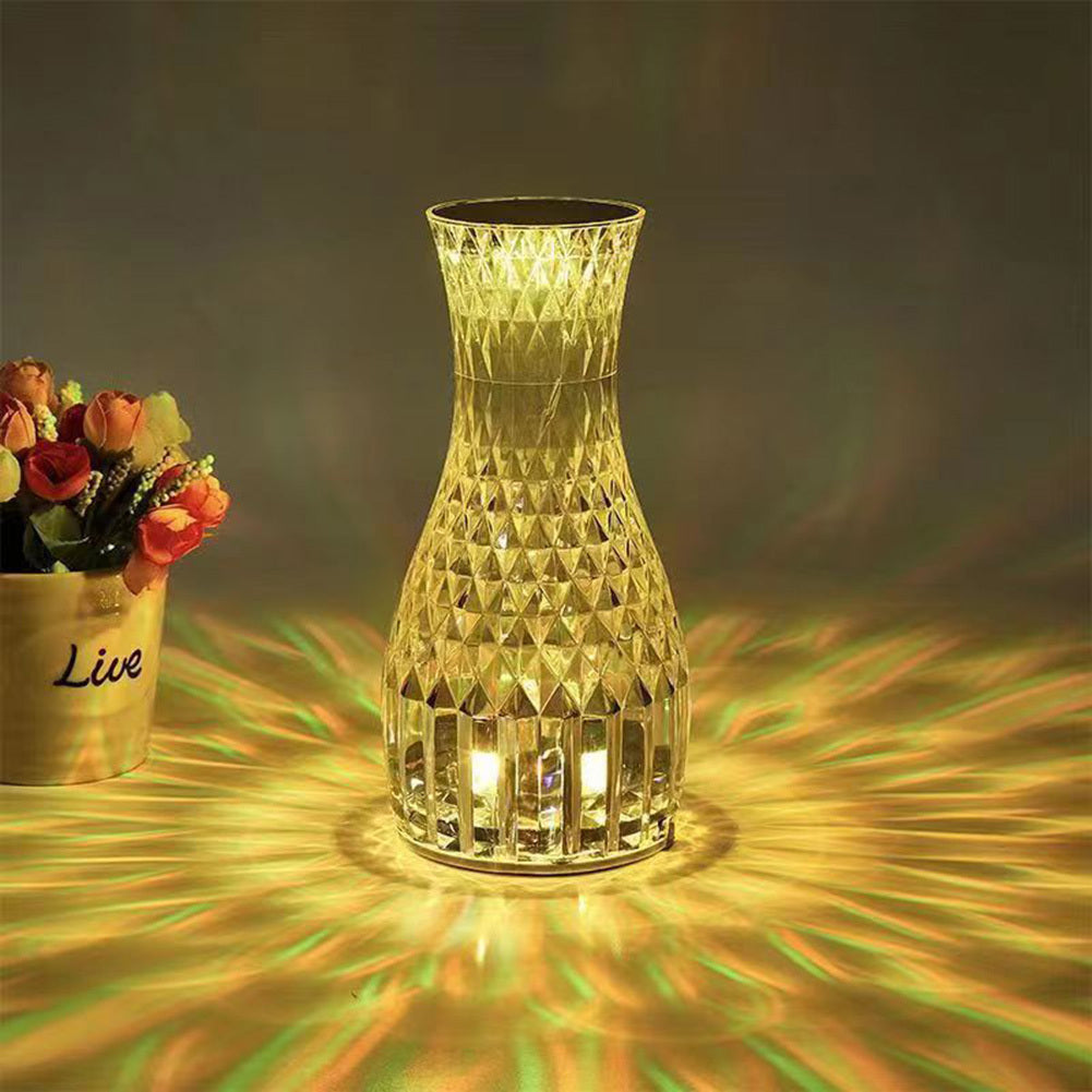 Vase Shape Atmosphere Crystal Lamp Romantic Bedside Diamond Table Lamp  Home Christmas Decorations LED Lights