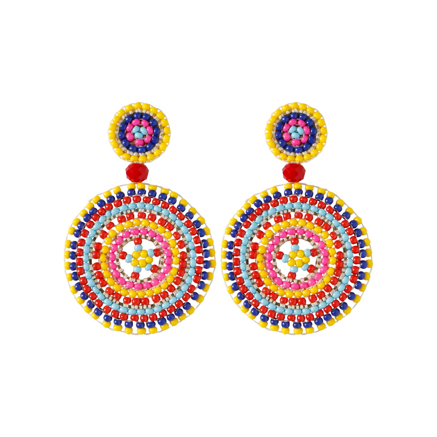 Retro Ethnic Style Lightweight Hand-woven Bead Earrings