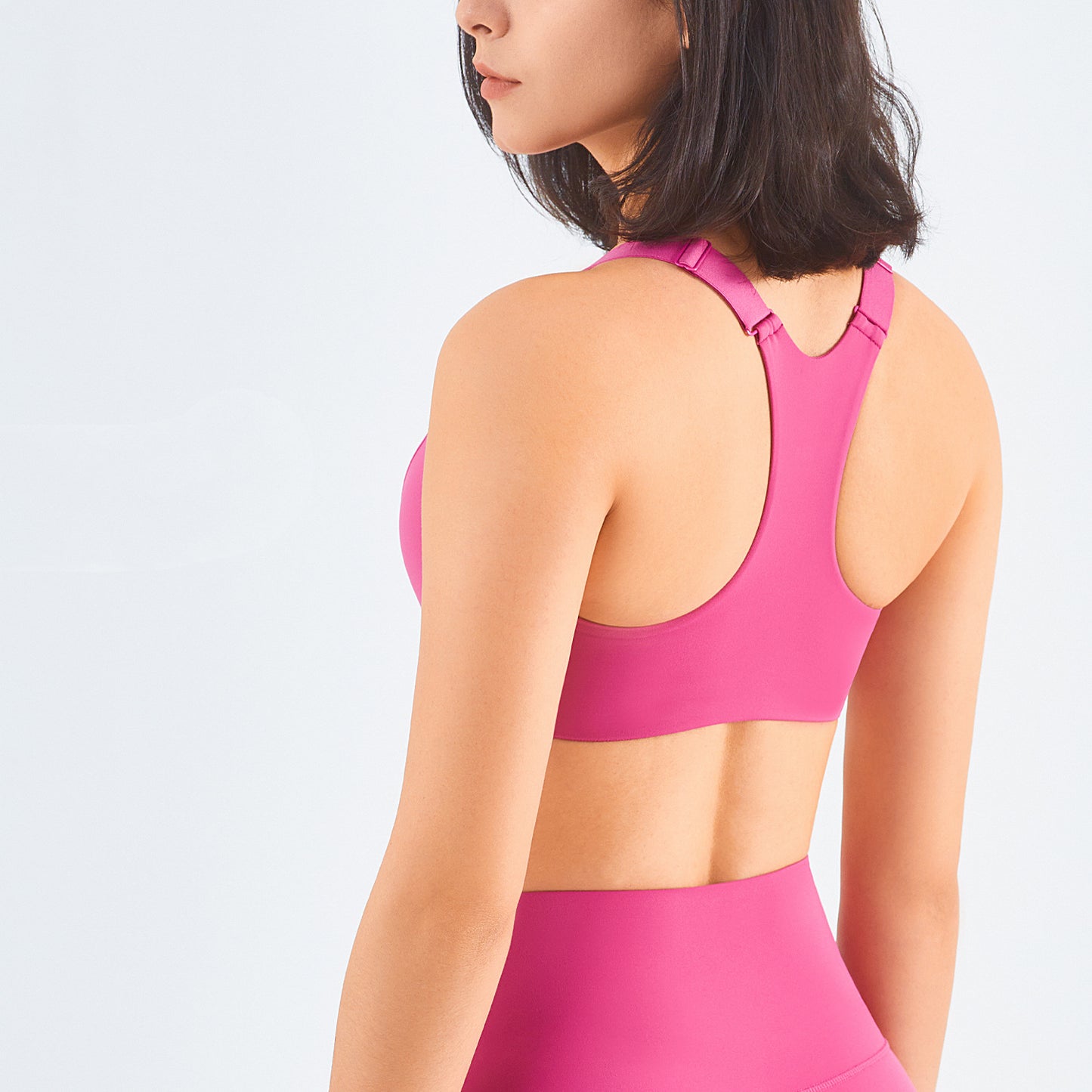 Sujetador deportivo con cremallera frontal, absorción de impactos, para mujer, talla grande, entrenamiento, Fitness, correr