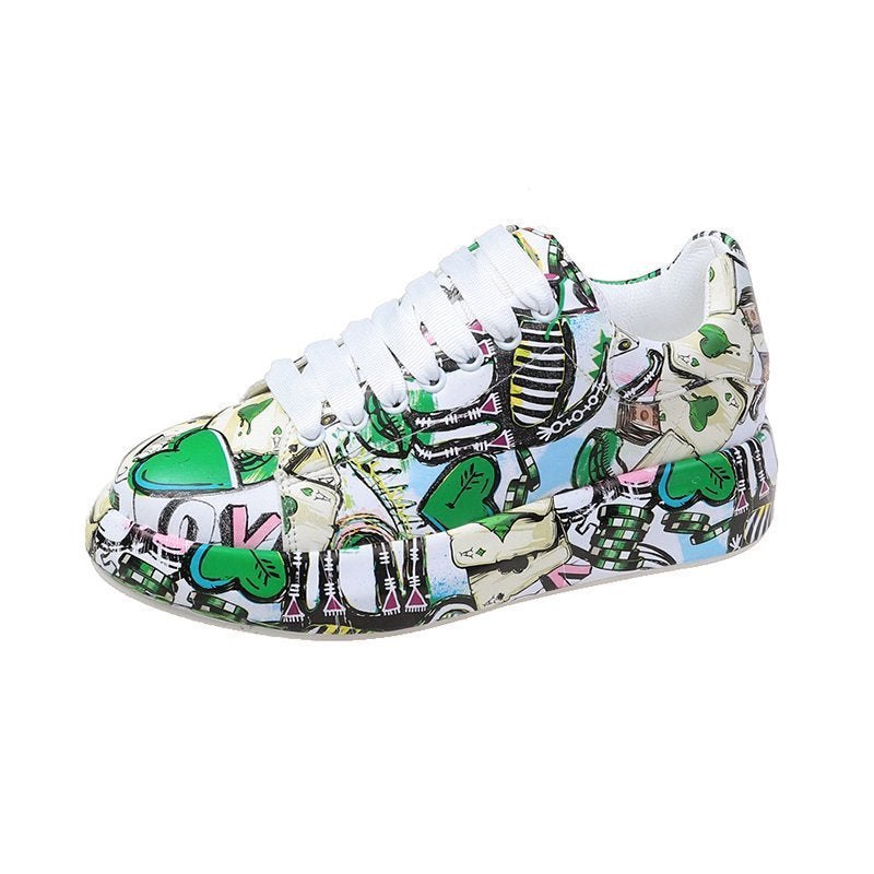 Zapatos casuales con plataforma de moda para mujer Zapatillas pintadas