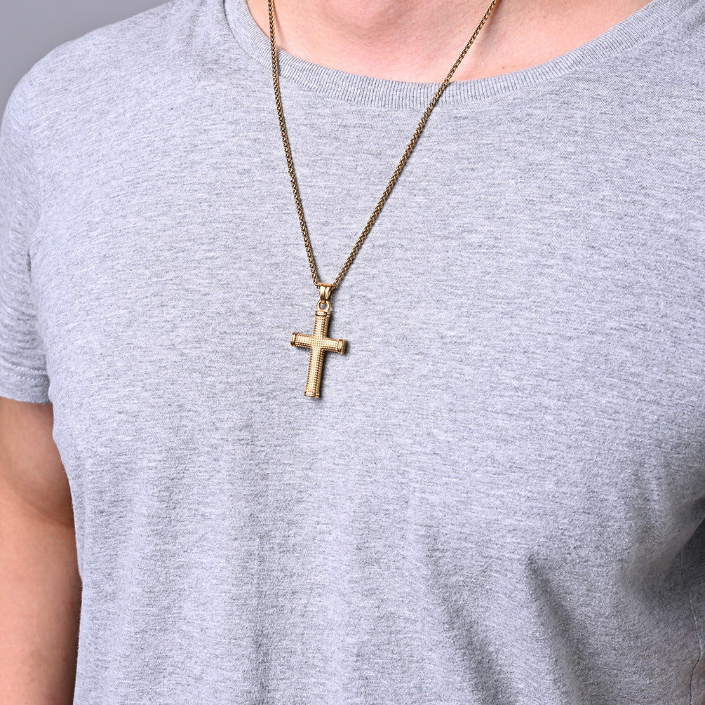 Stainless Steel Cast Religious Cross Necklace