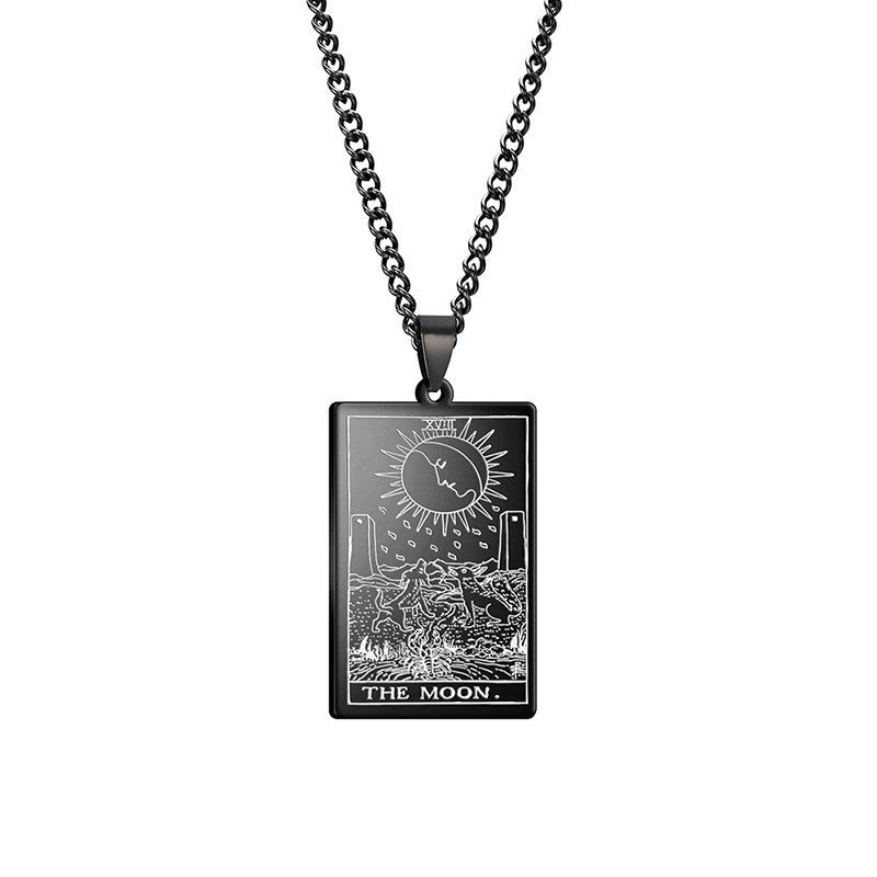 Apollo Tarot Stainless Steel Real Gold Plating Pendant Religious Ornament Christmas Gift Men's Sweater Necklace