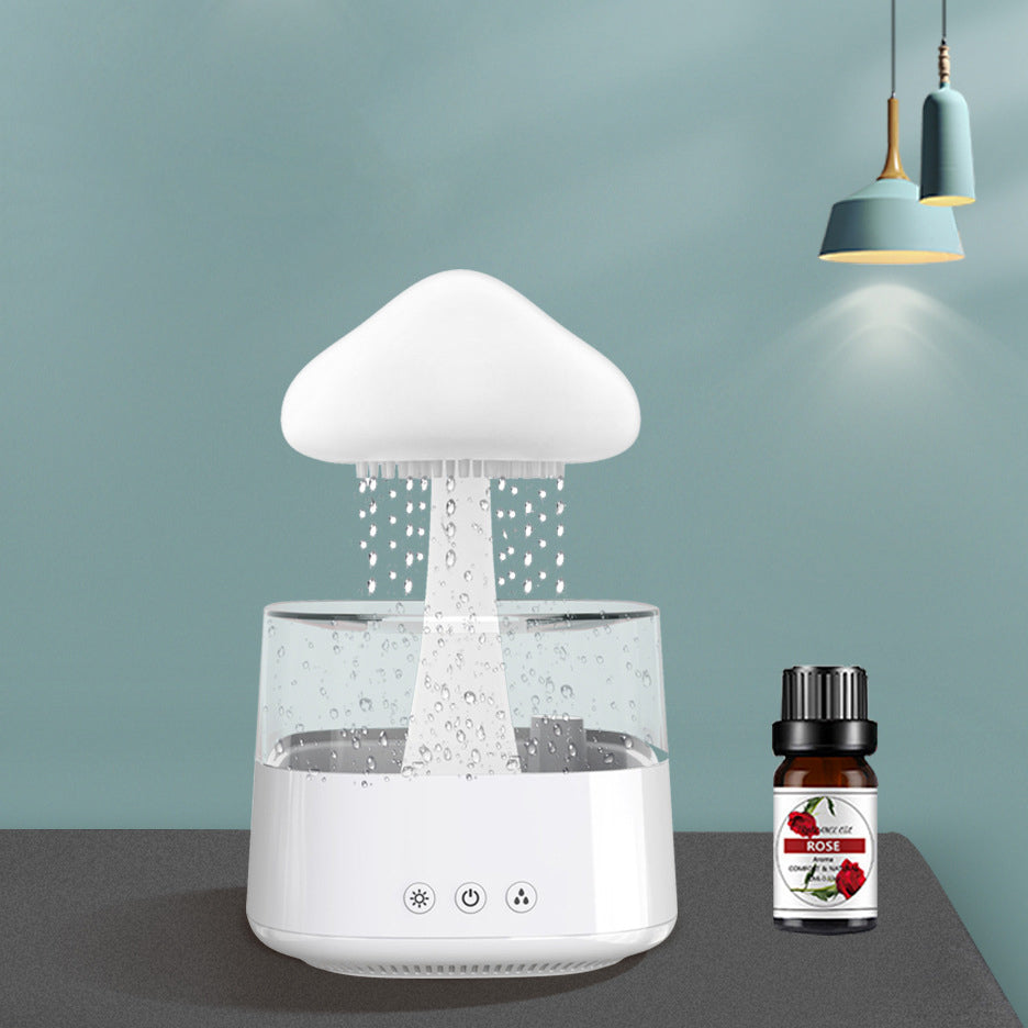 2-in-1 Desk Humidifier Rain Cloud Aromatherapy Essential Oil Zen Diffuser at Raining Cloud Night Light Mushroom Lamp