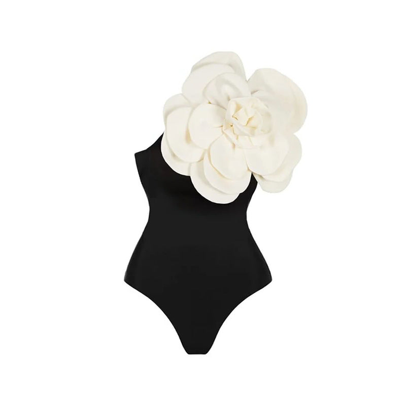 Women's Big Flower High Quality One-piece Swimsuit All-matching Women