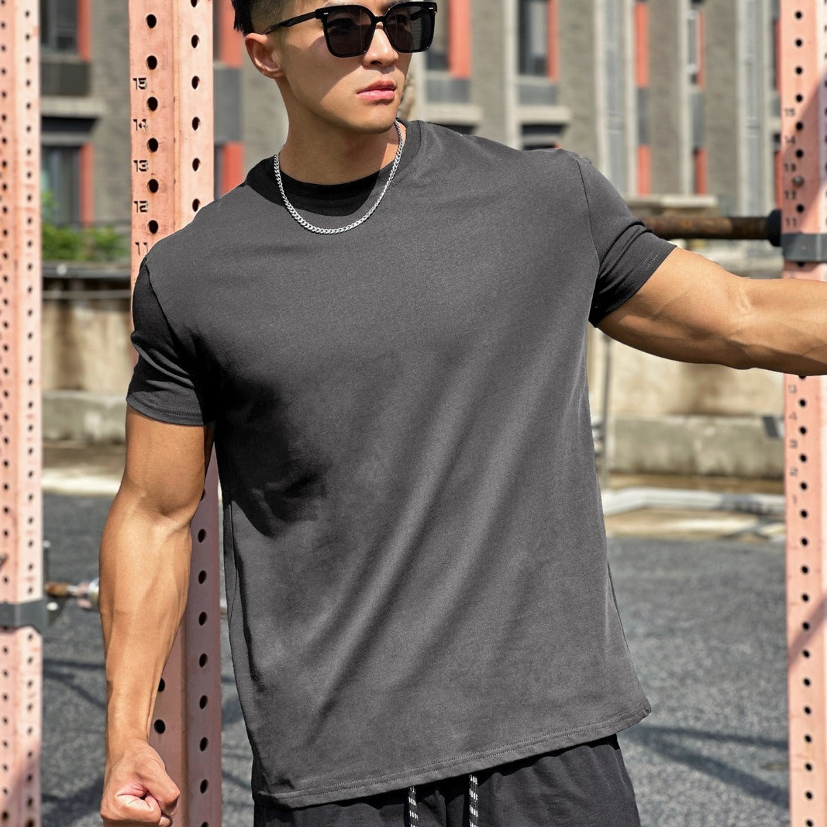 Muscle Sports Loose Cotton Fitness Short Sleeve Men