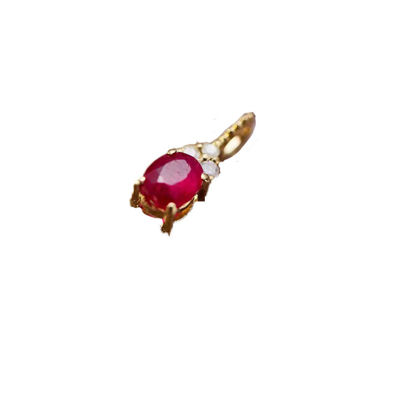 Women's Natural Pigeon Blood Ruby And Diamond Pendant