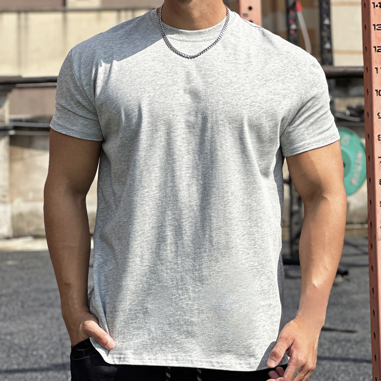 Muscle Sports Loose Cotton Fitness Short Sleeve Men