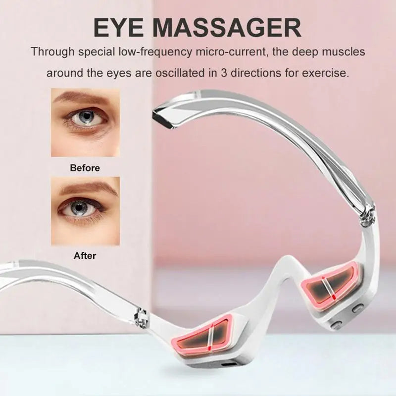 Instrumento de belleza para ojos 3D, pulso de microcorriente, relajación ocular, Reduce las arrugas y las ojeras, elimina las bolsas de los ojos, herramienta de belleza masajeadora 