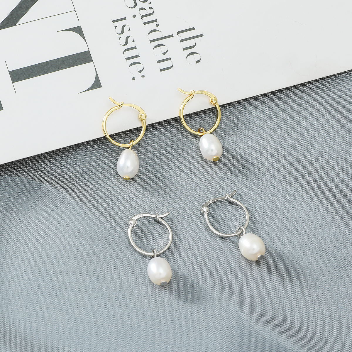 S925 Silver Pearl Earrings For Women Special-interest Design Simple Temperament