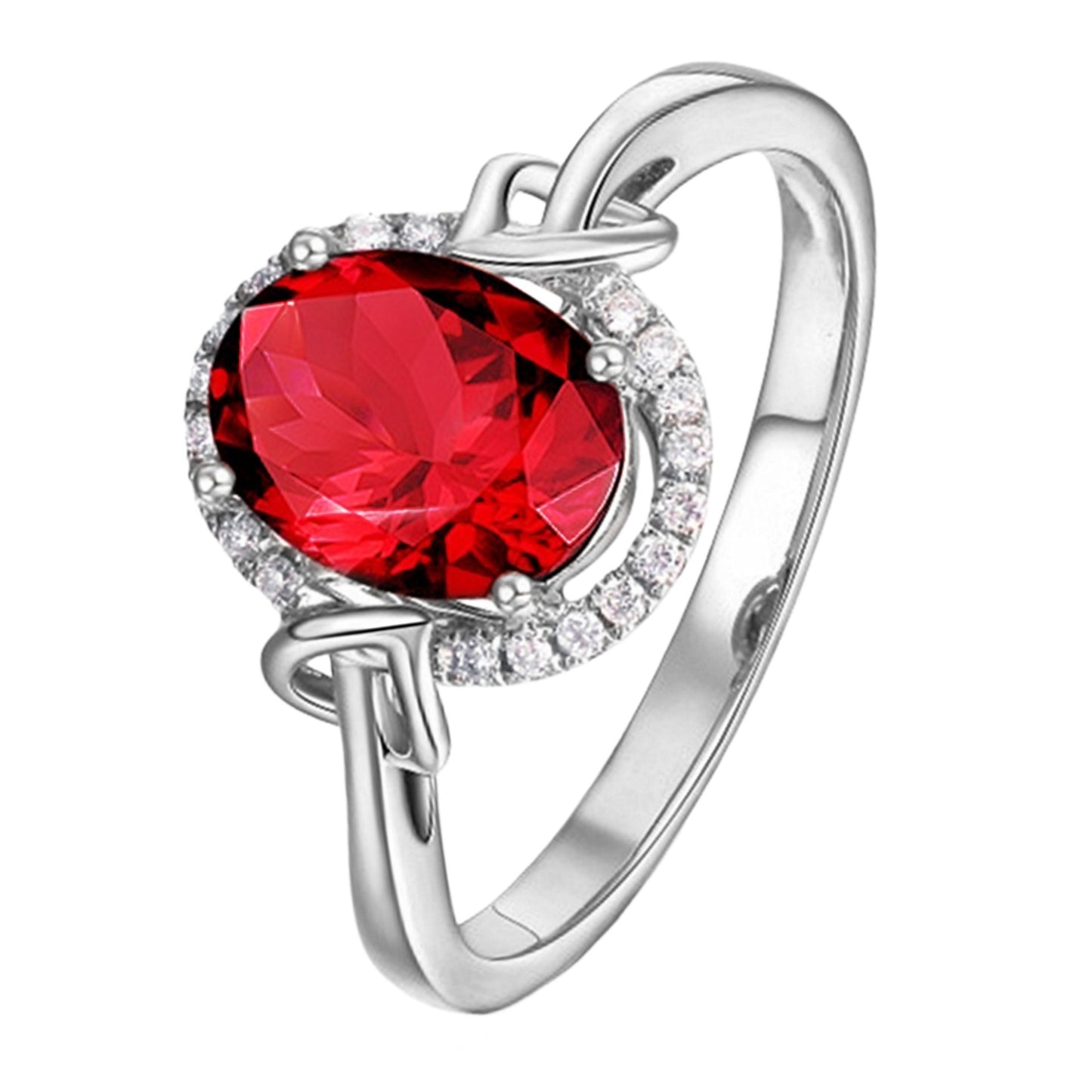 Creative Ruby Plated 18k Rose Gold Red Crystal Ring