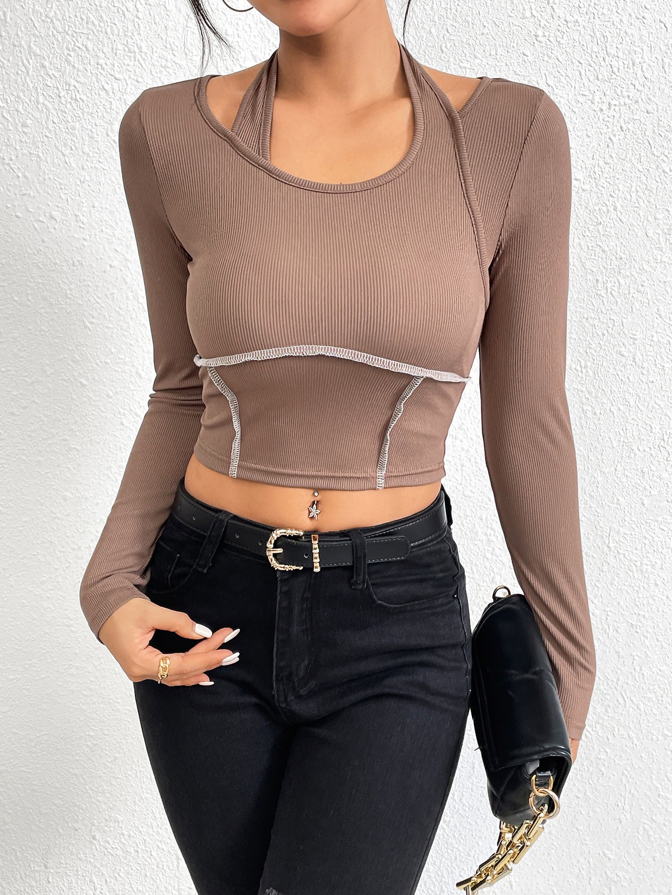 Women's Halterneck T-shirt Fashion Tops