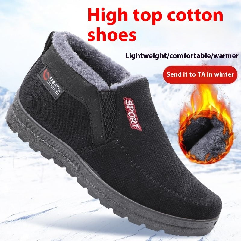 Men's Shoes Thermal Non-slip Cotton-padded Shoes Casual Slip-on Old Beijing Cloth Shoes