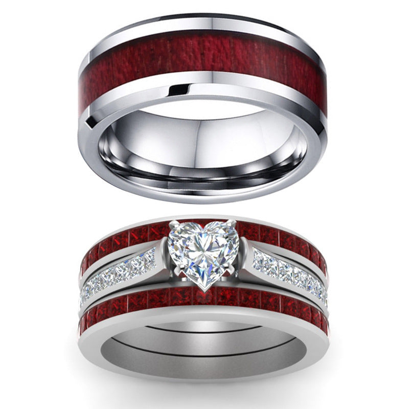 New Ruby Heart Ring Popular In Europe And America