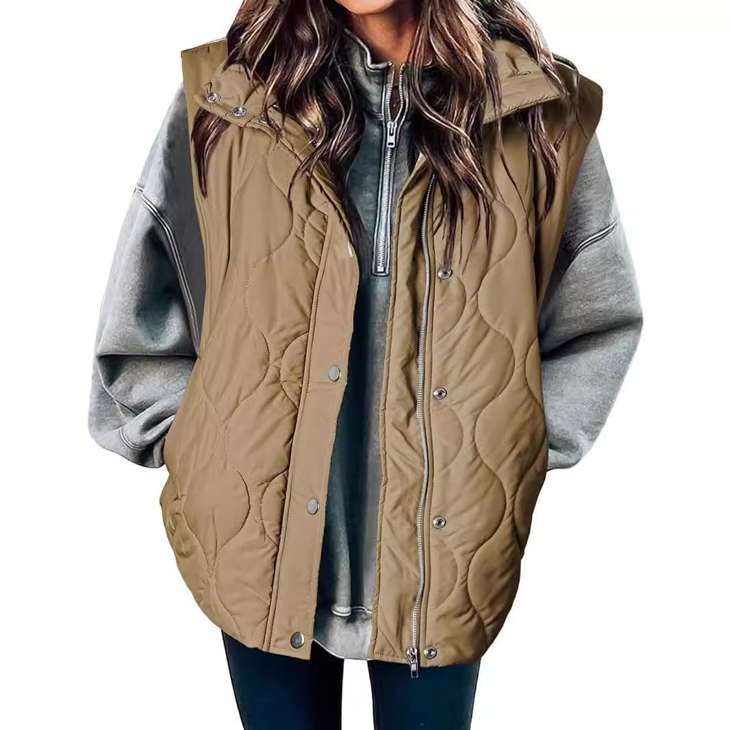 Zipper Thermal Vest Cotton-padded Coat