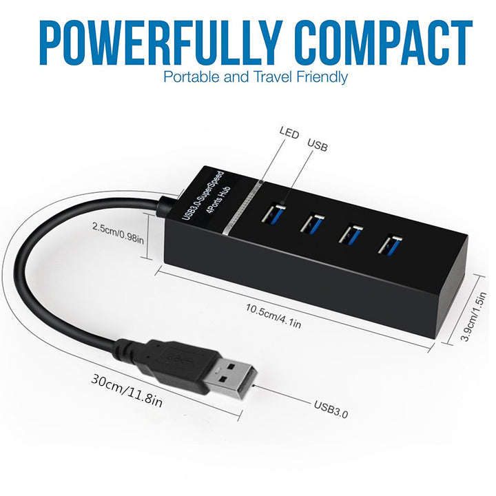 4 en 1 2,0 3,0 USB HUB Splitter alta velocidad Multi Splitter adaptador USB Cable expansor para escritorio PC portátil adaptador USB HUB