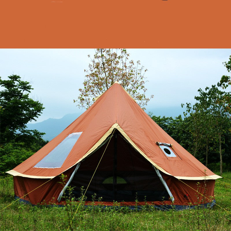 Tienda de yurta Camping al aire libre Pirámide Chimenea Protector solar